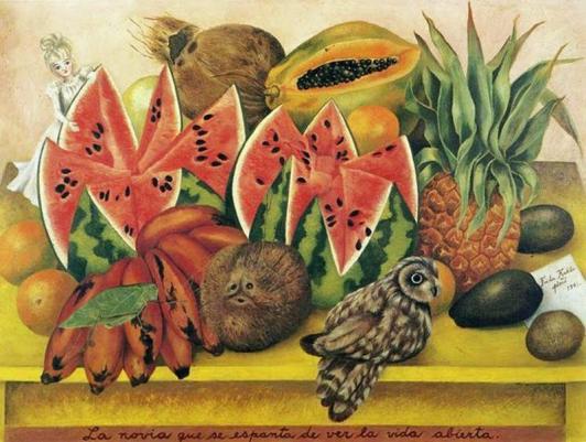 frida-kahlo-the-bride-frightened-at-seeing-life-opened